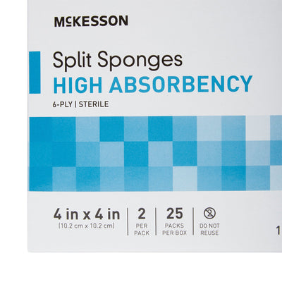 McKesson IV/Drain Split Dressing, 4 x 4 Inch, 1 Box of 25 (General Wound Care) - Img 8
