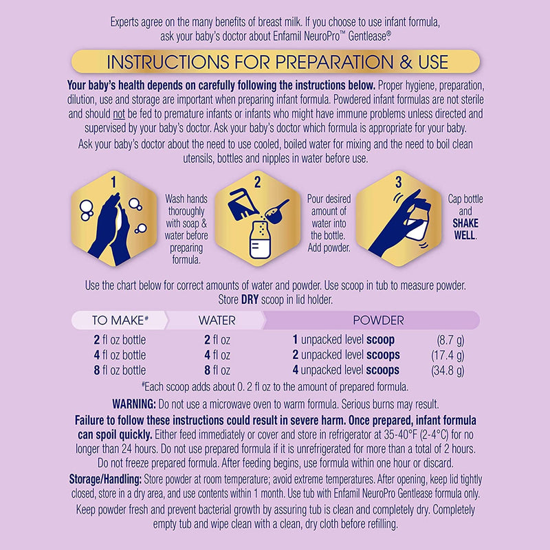 Enfamil NeuroPro™ Gentlease® Infant Formula, 19.5 oz. Canister, 1 Case of 4 () - Img 7