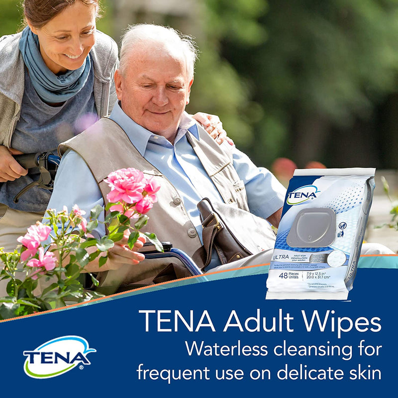 Tena Classic Disposable Washcloth, Alcohol-Free, Scented, Convenient, Regular Use, 1 Pack of 48 (Skin Care) - Img 3