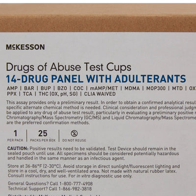 McKesson 14-Drug Panel with Adulterants Drugs of Abuse Test, 1 Box of 25 (Test Kits) - Img 4