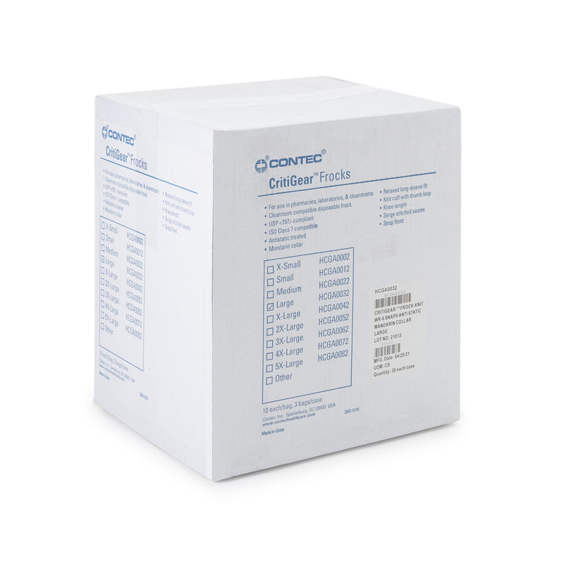 Contec® CritiGear ™ Cleanroom Frocks, Large, 1 Bag of 10 (Coats and Jackets) - Img 6