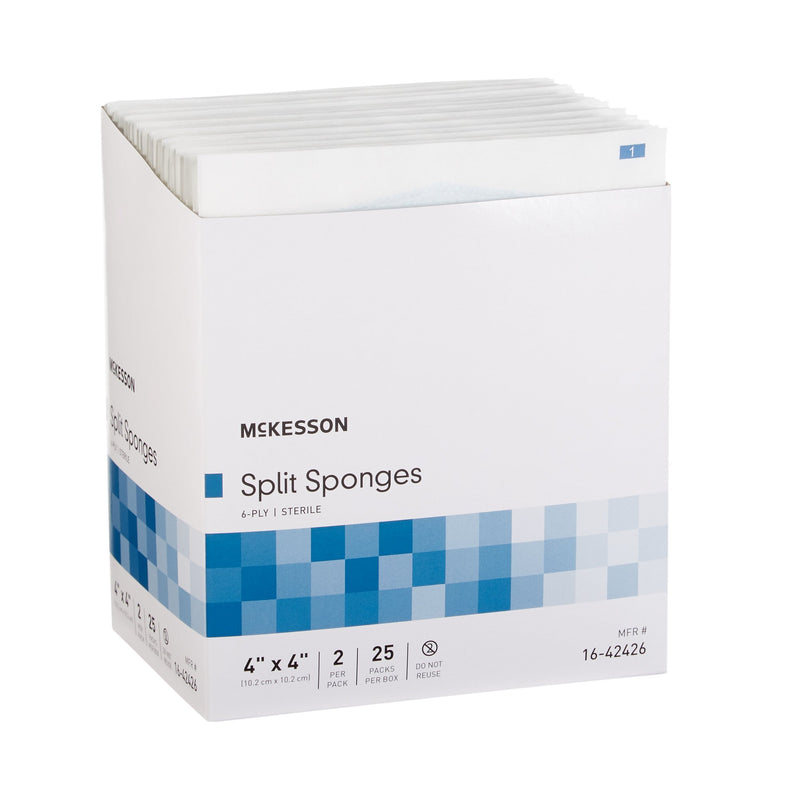 McKesson IV/Drain Split Dressing, 4 x 4 Inch, 1 Box of 25 (General Wound Care) - Img 5