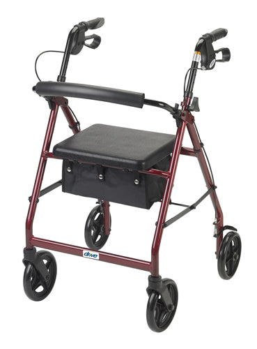 Rollator  Aluminum w/Fold-Up & Remov Back  Padded Seat Red (Standard 4-Wheel Rollators) - Img 1