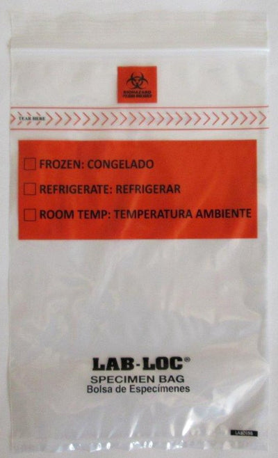 LAB-LOC® Specimen Transport Bag with Document Pouch, 6 x 9 Inch, 1 Pack of 100 (Specimen Collection) - Img 1