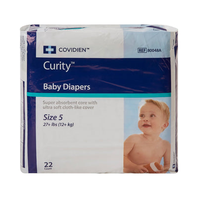 Curity Unisex Baby Diapers, Heavy Absorbency, Disposable, Size 5, 27+ lbs, 1 Case of 176 () - Img 2