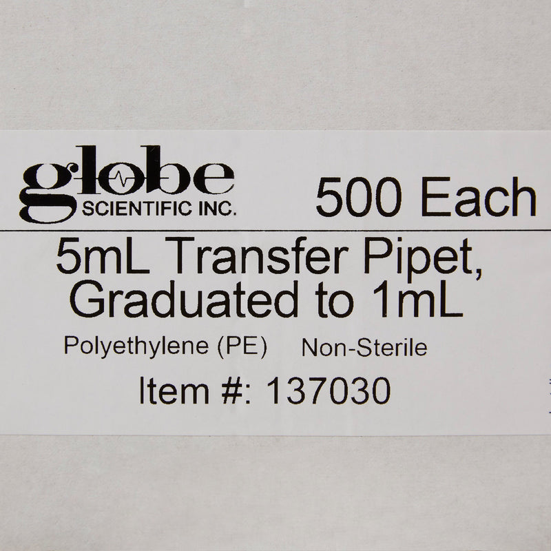 Globe Scientific Transfer Pipette, 5 mL, 1 Case of 5000 (Laboratory Glassware and Plasticware) - Img 3