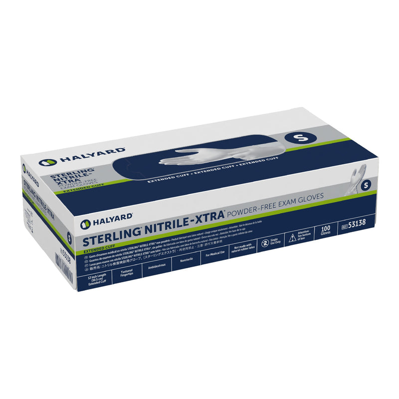 Sterling-Xtra® Extended Cuff Length Exam Glove, Small, Gray, 1 Box () - Img 2