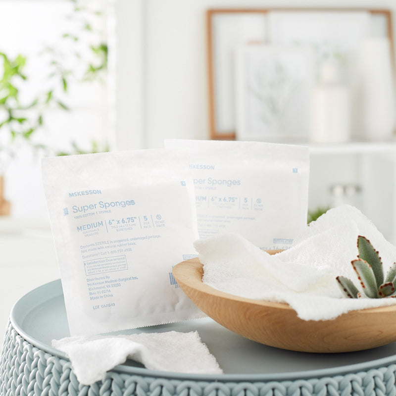 McKesson Sterile Fluff Dressing, 6 x 6-3/4 Inch, 1 Box of 10 (General Wound Care) - Img 4