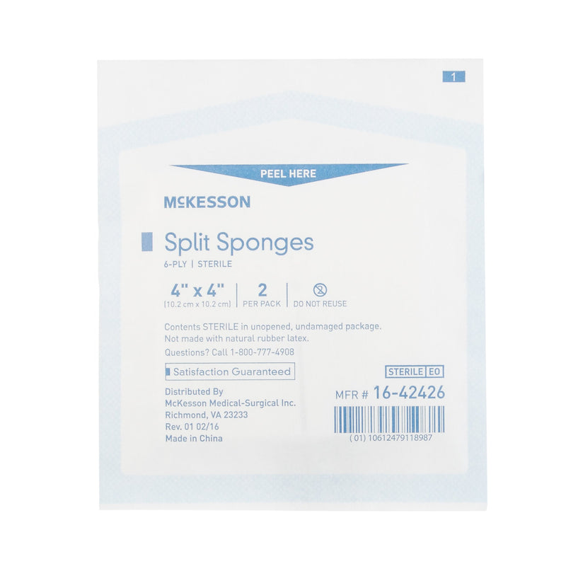 McKesson IV/Drain Split Dressing, 4 x 4 Inch, 1 Box of 25 (General Wound Care) - Img 6