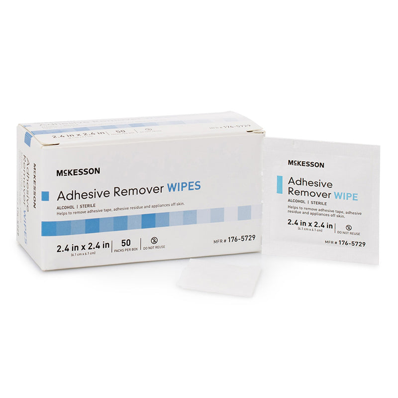 McKesson Adhesive Remover, 2-2/5 x 2-2/5 Inch Wipe, 1 Box of 50 (General Wound Care) - Img 6
