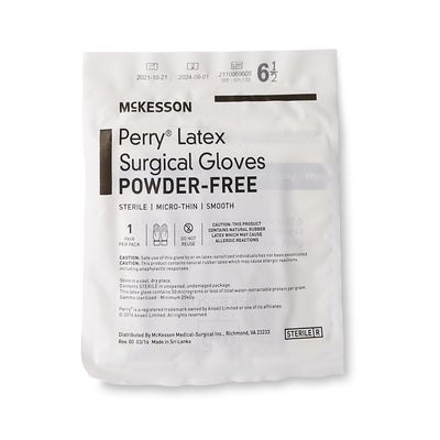 McKesson Perry® Latex Surgical Glove, Size 6.5, Brown, 1 Box of 50 () - Img 3