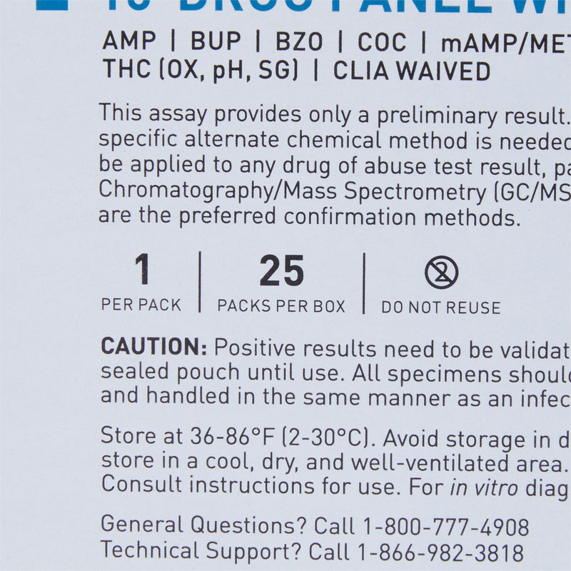 McKesson 10-Drug Panel with Adulterants Drugs of Abuse Test, 1 Box of 25 (Test Kits) - Img 4