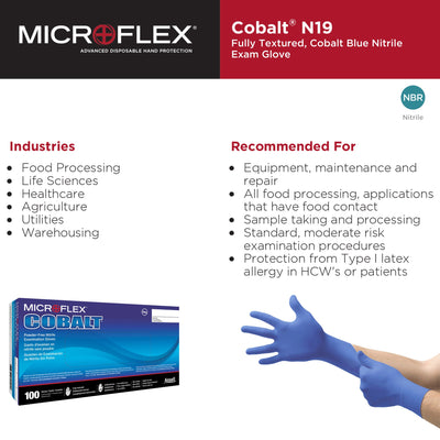 Microflex® Cobalt® Exam Glove, Extra Large, Blue, 1 Case of 1000 () - Img 4
