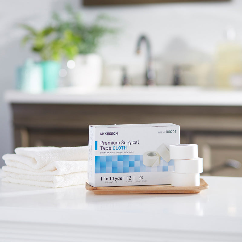 McKesson Paper Medical Tape, 1/2 Inch x 10 Yard, White, 1 Case of 240