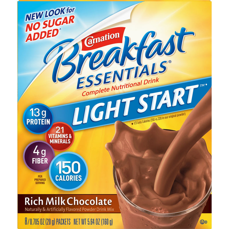 Carnation Breakfast Essentials® Light Start Chocolate Oral Supplement, 20 Gram Packet, 1 Case of 64 (Nutritionals) - Img 5