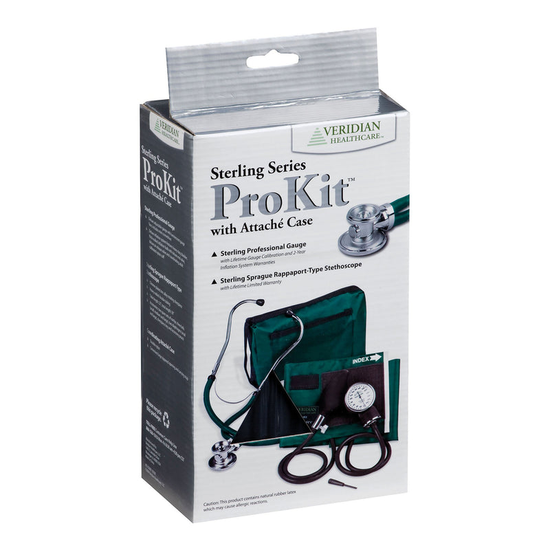 Sterling Series ProKit™ Aneroid Sphygmomanometer with Stethoscope, Black, 1 Case of 20 (Blood Pressure) - Img 2