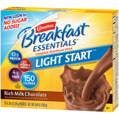 Carnation Breakfast Essentials® Light Start Chocolate Oral Supplement, 20 Gram Packet, 1 Box of 8 (Nutritionals) - Img 7