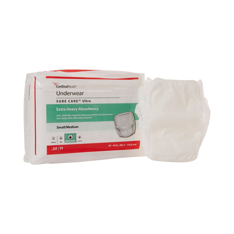 Sure Care™ Ultra Extra Heavy Absorbent Underwear, Medium, 1 Case of 80 () - Img 1