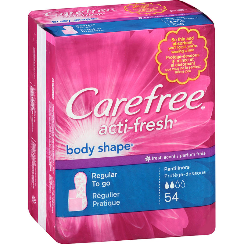 PANT LINER, BDYSHP CAREFREE IND WRP (54/PK) (Feminine Protection) - Img 1