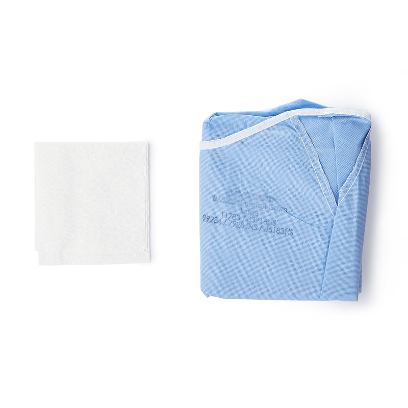 Halyard Basics Non-Reinforced Surgical Gown with Towel, Large, Blue, 1 Each (Gowns) - Img 4