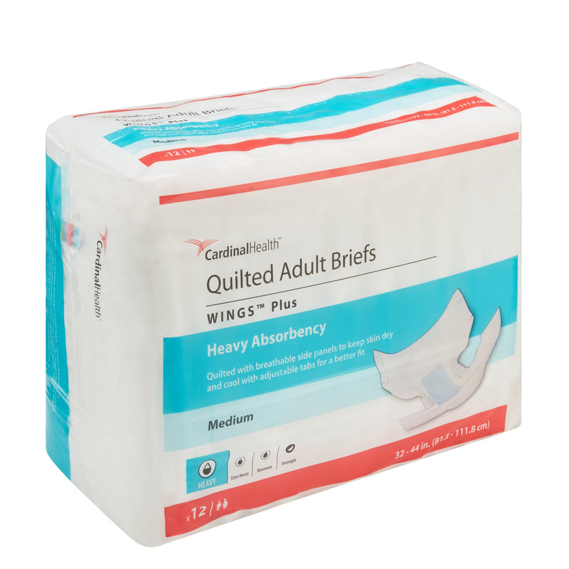 Wings™ Plus Quilted Heavy Absorbency Incontinence Brief, Medium, 1 Bag () - Img 2