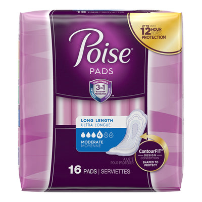 Poise Bladder Control Pads, Adult Women, Moderate Absorbency, Disposable, 12.4" Length, 1 Case of 96 () - Img 3
