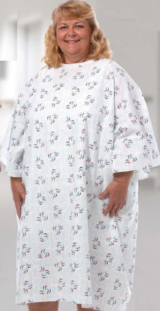 Fashion Seal Uniforms Plus Size Patient Gown, Raindrops Print, 1 Each (Gowns) - Img 1