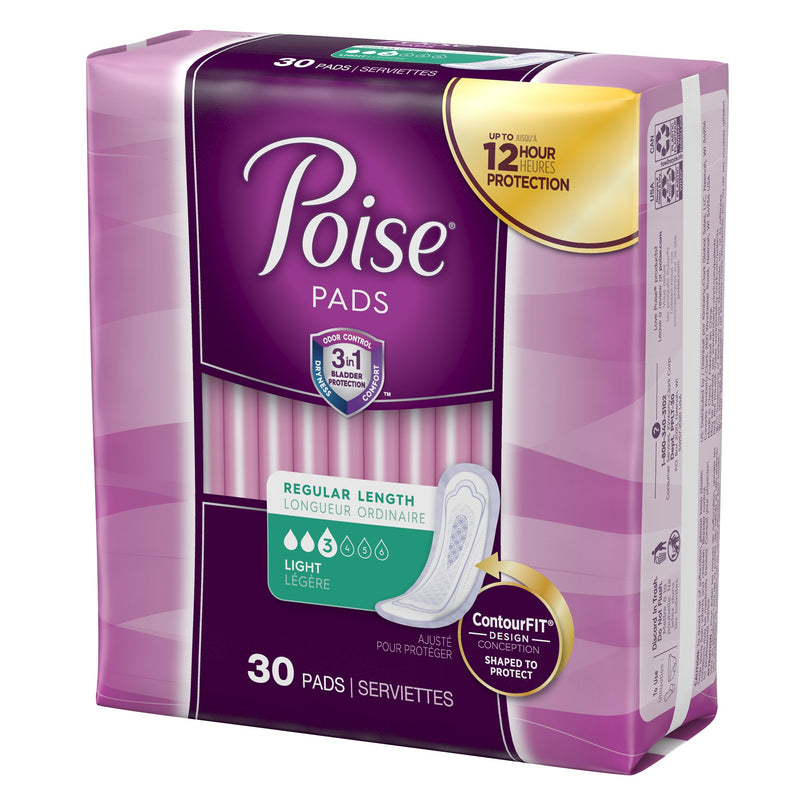 Poise Bladder Control Pads, Light Absorbency, Regular Length, 1 Case of 120 () - Img 2