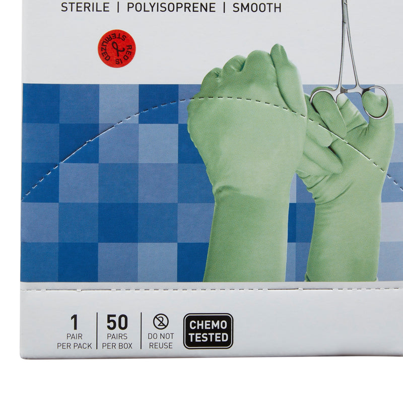 McKesson Perry® Performance Plus Polyisoprene Surgical Glove, Size 7, Green, 1 Box of 50 () - Img 2