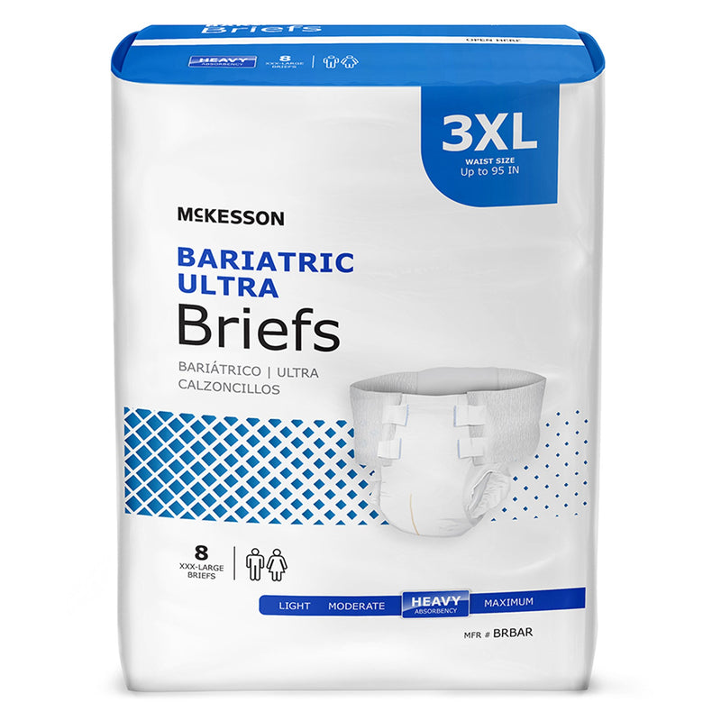 McKesson Ultra Plus Heavy Absorbency Bariatric Incontinence Brief, 3X-Large, 1 Bag () - Img 1