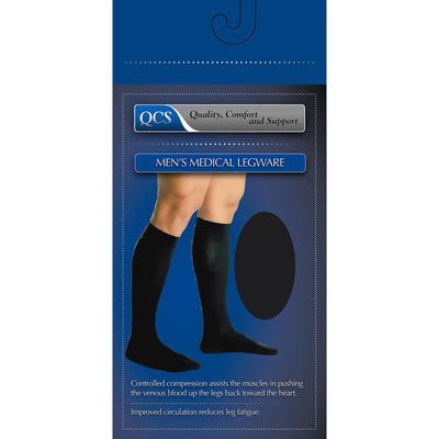 QCS Compression Knee-High Socks, X-Large, Black, 1 Pair of 2 (Compression Garments) - Img 1