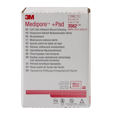 3M™ Medipore™ Sterile Adhesive Dressings, 2 x 2-3/4 Inch, 1 Box of 50 (General Wound Care) - Img 2