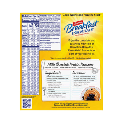 Carnation Breakfast Essentials® Chocolate Oral Supplement, 1.26 oz. Packet, 1 Box of 10 (Nutritionals) - Img 3