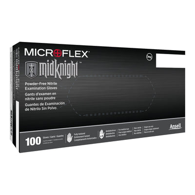 Microflex® MidKnight™ Exam Glove, Large, Black, 1 Case of 10 () - Img 1
