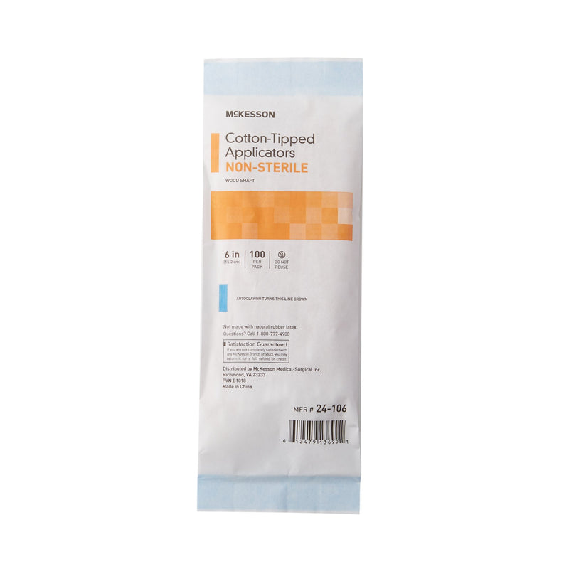 McKesson Swabsticks, Cotton-Tip, Wood Shaft, 6 Inch, 1 Bag (General Wound Care) - Img 3