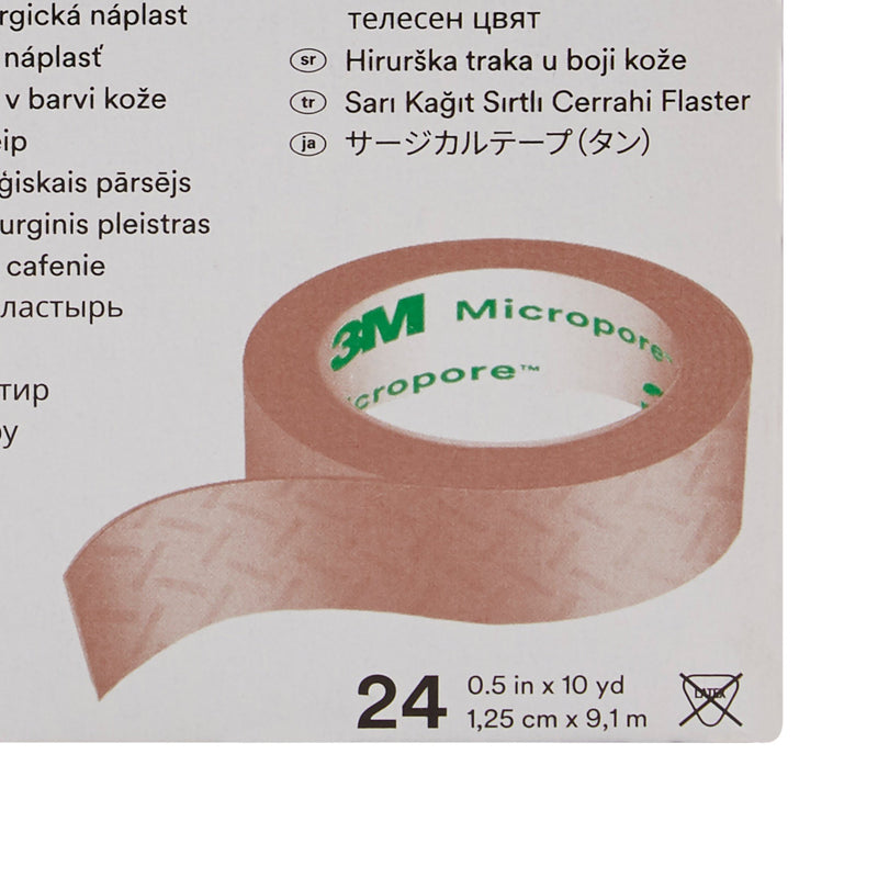 3M™ Micropore™ Paper Medical Tape, 1/2 Inch x 10 Yard, Tan, 1 Box of 24 (General Wound Care) - Img 4