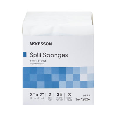 McKesson IV/Drain Split Dressing, 2 x 2 Inch, 1 Box of 35 (General Wound Care) - Img 2