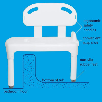 Carex® Bath Transfer Bench, 17½ to 22½ Seat Height, 1 Each (Transfer Equipment) - Img 4