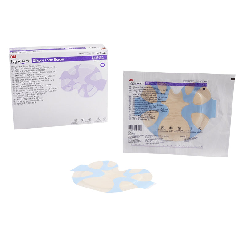 3M™ Tegaderm™ Silicone Foam Dressing, 6 x 6-3/4 Inch Sacral, 1 Each (Advanced Wound Care) - Img 1