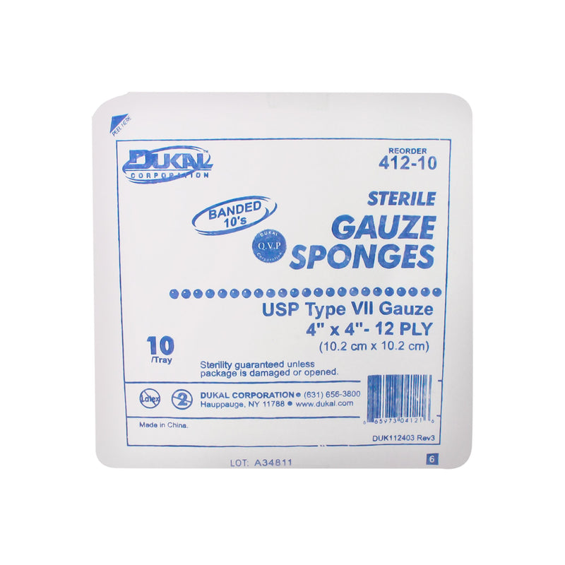 Dukal™ Sterile USP Type VII Gauze Sponge, 4 x 4 Inch, 1 Tray of 10 (General Wound Care) - Img 3