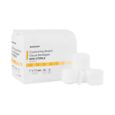 McKesson NonSterile Conforming Bandage, 1 Inch x 1-7/10 Yard, 1 Bag of 24 (General Wound Care) - Img 1