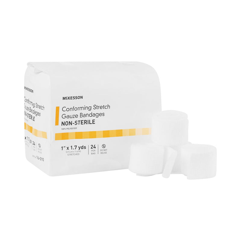 McKesson NonSterile Conforming Bandage, 1 Inch x 1-7/10 Yard, 1 Bag of 24 (General Wound Care) - Img 1