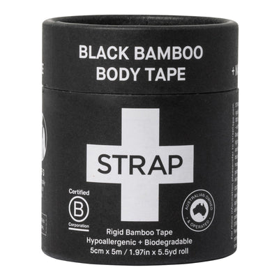 Strap™ Bamboo Fiber Athletic Tape, 1.97 Inch x 5-1/2 Yard, Black, 1 Box of 3 (General Wound Care) - Img 1