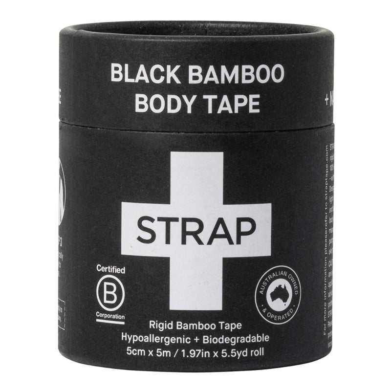 Strap™ Bamboo Fiber Athletic Tape, 1.97 Inch x 5-1/2 Yard, Black, 1 Box of 3 (General Wound Care) - Img 1