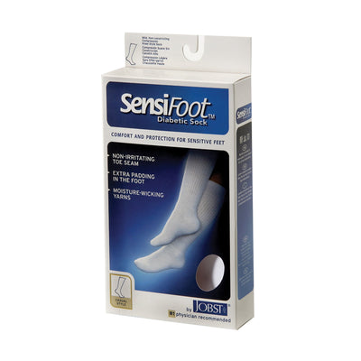 JOBST SensiFoot Diabetic Compression Socks, Knee High, White, Closed Toe, Large, 1 Pair (Compression Garments) - Img 2