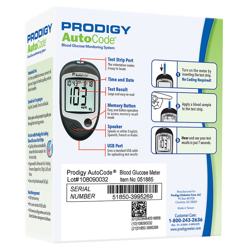 Prodigy AutoCode® Blood Glucose Monitory System, 1 Each (Diabetes Monitoring) - Img 2