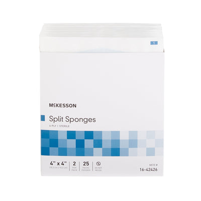 McKesson IV/Drain Split Dressing, 4 x 4 Inch, 1 Box of 25 (General Wound Care) - Img 4