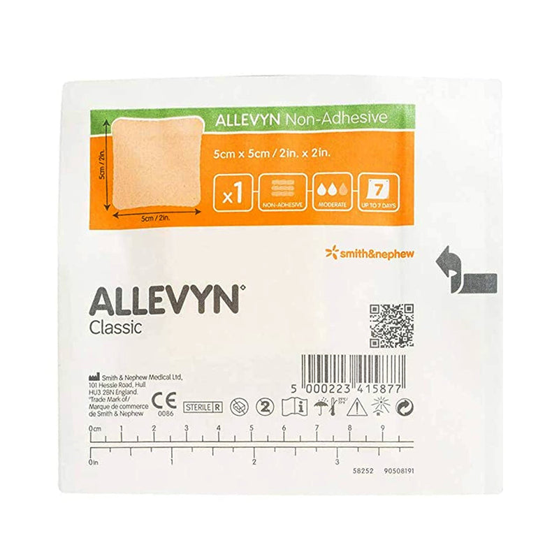 Allevyn Classic Nonadhesive without Border Foam Dressing, 2 x 2 Inch, 1 Case of 60 (Advanced Wound Care) - Img 1