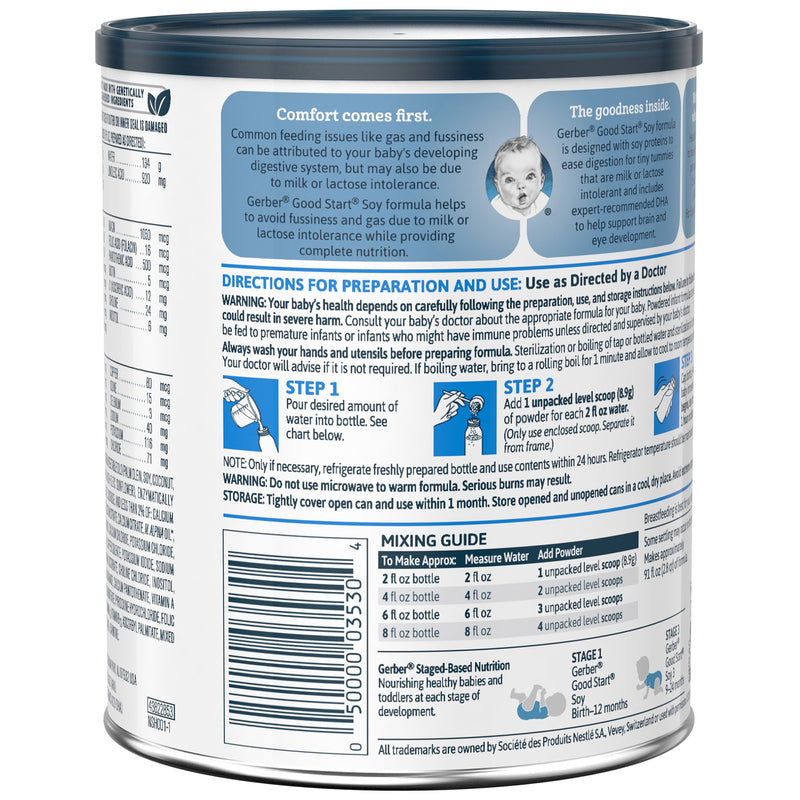 Gerber® Good Start® Soy Powder Infant Formula, 12.9 oz. Can, 1 Case of 6 () - Img 6