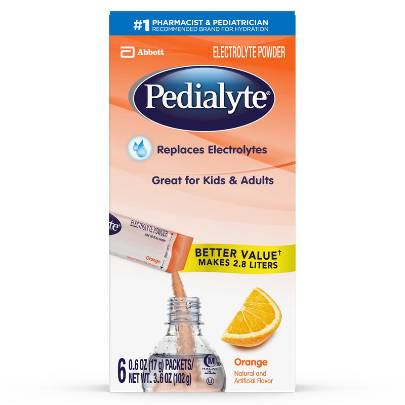 Pedialyte® Powder Packs Orange Oral Electrolyte Solution, 17-gram Packet, 1 Case of 36 () - Img 1